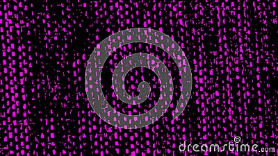 Abstract vertical torn lines rows blinking on black background, seamless loop and stop motion. Animation. Purple stripes Stock Photo