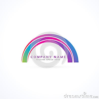 abstract vibrant rainbow style logo Vector Illustration