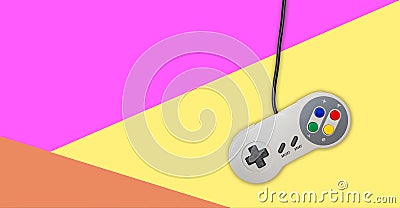 Abstract video gaming controller: Vintage gamepad on colorful background Stock Photo