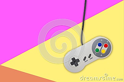 Abstract video gaming controller: Vintage gamepad on colorful background Stock Photo