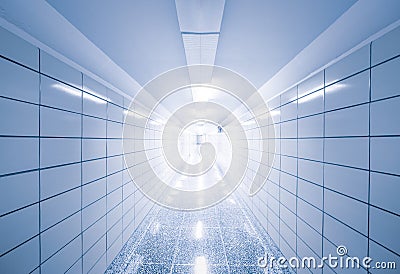 Abstract view of empty hallway with geometric lines Stock Photo