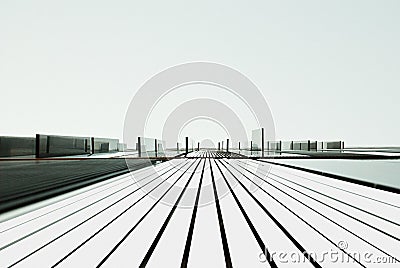 Abstract view of a metal building Stock Photo