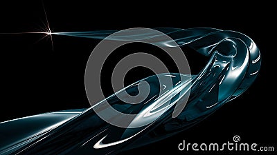 Abstract view of shiny metal twisted curved needle Stock Photo