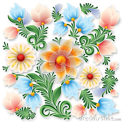 Abstract vintage floral ornament Vector Illustration