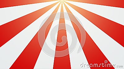 Abstract vintage sunlight of red and white background. Carnival circus tent top view style for circling animation. Star burst sun Vector Illustration