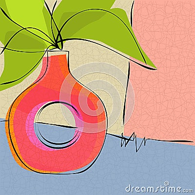 Abstract Vintage Vase Vector Illustration