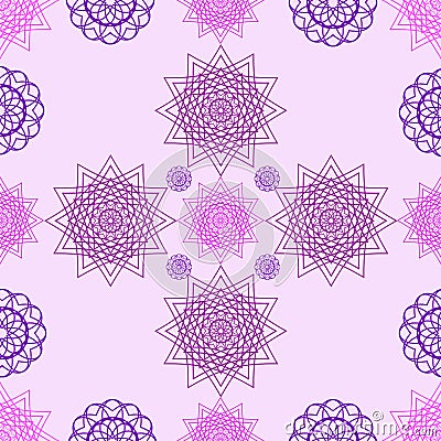 Abstract violet flowers on a pink background Vector Illustration