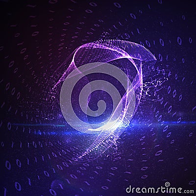 Abstract virtual digital tunnel. Vector Illustration