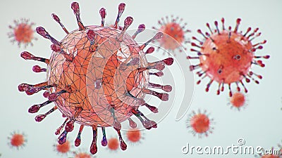 Abstract virus background. Pathogen affecting the respiratory tract. COVID-19 infection. Concept of pandemic, viral Cartoon Illustration