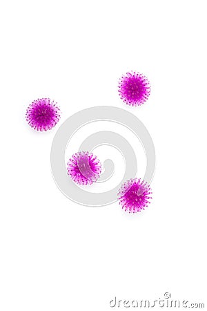 Abstract virus strain model coronavirus covid-19 on white background. Stock Photo