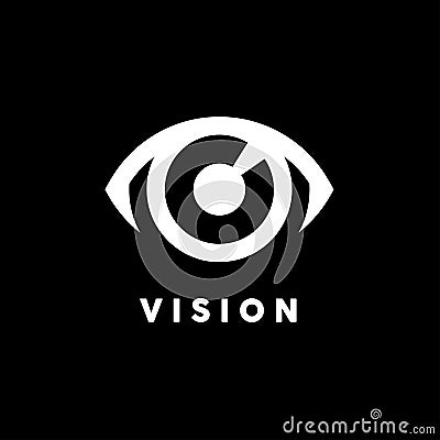 Abstract vision logo with eye icon concept. Vector illustration. Vector Illustration