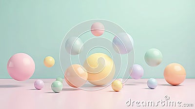 Abstract Visual Balance with Calming Floating Objects Stock Photo