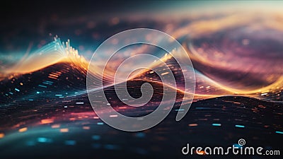 Abstract Visualization of data and technology in graph form light background Stock Photo