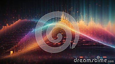 Abstract Visualization of data and technology in graph form light background Stock Photo