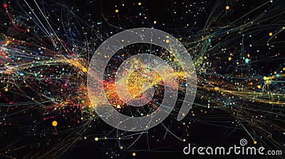 Abstract Visualization of Interconnected Data Users Through Network Analysis Stock Photo