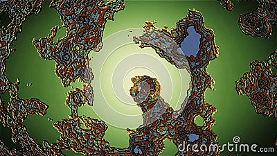 Abstract visualization of microorganisms under microscope. Motion. Viruses under microscope, human immune system virus Stock Photo