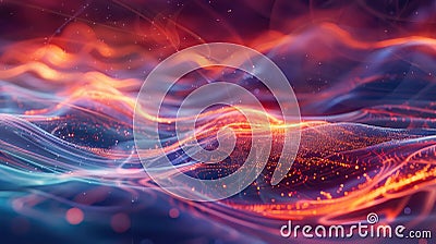Abstract vivid color wave effect express and emphasize digital signal. AIG53. Stock Photo