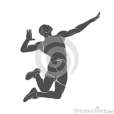 Abstract volleyball player Vector Illustration