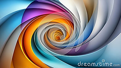 Abstract vortex background. Colorful spiral design generating a hypnotic fractal texture. Stock Photo