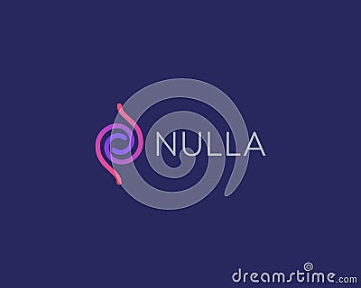 Abstract vortex colorful logo. Creative swirl lineart logotype. Science circulation sign. Vector illustration. Vector Illustration
