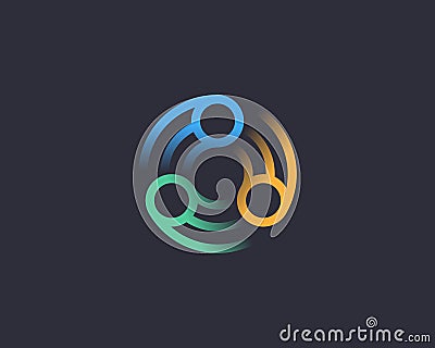 Abstract vortex spin logo icon design abstract modern minimal gradient line art illustration. Sun flower swirl colorful Vector Illustration