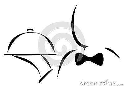 Abstract waiter logo Vector Illustration