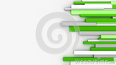 Abstract wall. Green lines. News room. 3D renderin Stock Photo