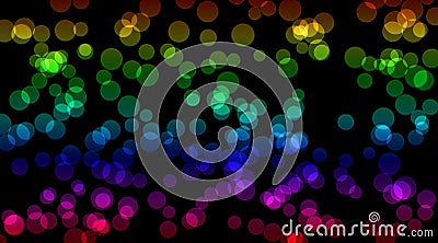 Abstract wallpaper background colorful bokeh circles yellow green blue purple red Stock Photo