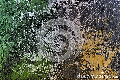 Abstract wallpaper of oil painting with brush strokes in cool colors Stock Photo