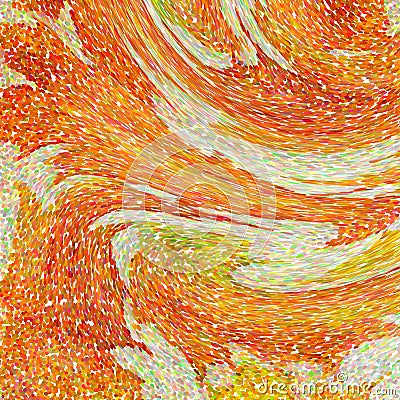 An abstract wallpaper pattern designed in warm autumn colors: bright orange, yellow, red and green colors Stock Photo