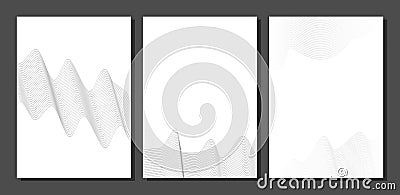 Abstract warped Diagonal Striped poster or cover design template. Vector curved twisted slanting, waved lines pattern. Brand new s Vector Illustration