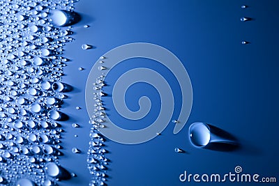 Abstract Water Drops Background with Beautiful Big Drop Stock Photo