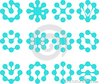 Abstract water molecule vector logo se Vector Illustration