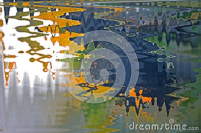 ABSTRACT WATER REFLECTION EFFECT Stock Photo