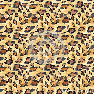 Abstract watercolor animal print seamless pattern, natural trendy texture Stock Photo