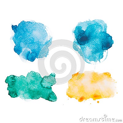 Abstract watercolor aquarelle hand drawn colorful Vector Illustration