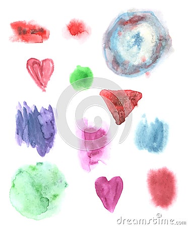 Abstract watercolor art hand paint isolated on white background Watercolor stains. Vector Illustration