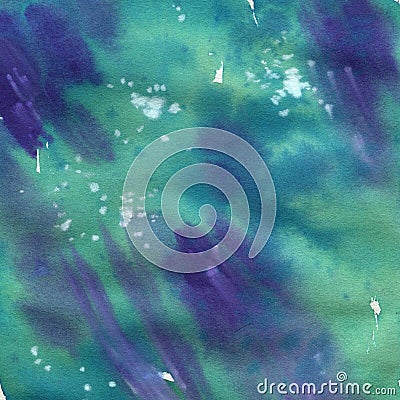 Abstract watercolor background. Colorful watercolor spots are brush painted. Cartoon Illustration