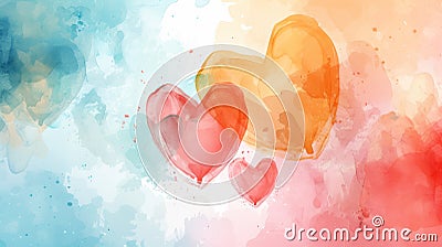 Abstract watercolor background for Valentine's day Stock Photo
