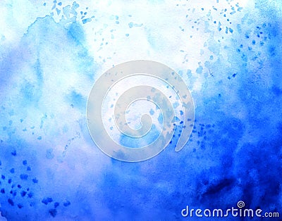 Abstract watercolor background, wallpaper gradient color, blue cloudy Stock Photo