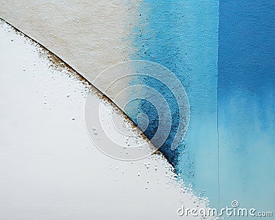 Blue Abstract watercolor beach and blue ocean. Fresh, cheerful and relaxing summer concept. Positive and healthy tones Stock Photo