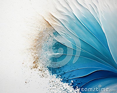 Blue Abstract watercolor beach and blue ocean. Fresh, cheerful and relaxing summer concept. Positive and healthy tones Stock Photo