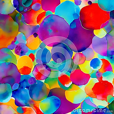 513 Abstract Watercolor Blobs: A vibrant and dynamic background featuring abstract watercolor blobs in bold and energetic colors Stock Photo