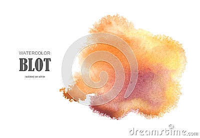 Abstract watercolor blot painted background. Isolated. Stock Photo