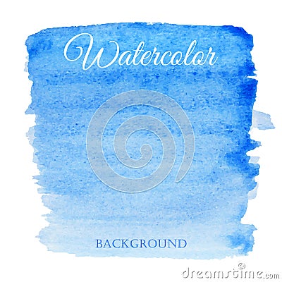 Abstract watercolor blue hand drawn background Vector Illustration