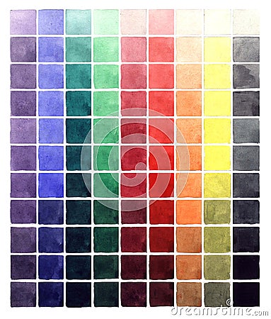 Abstract watercolor colorful gradient squares Stock Photo