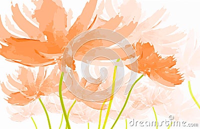 Abstract Watercolor Dandelion Stock Photo