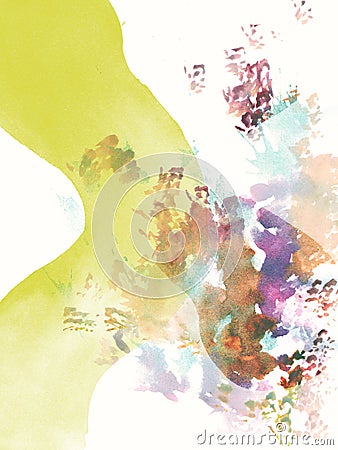 Abstract Watercolor Floral Botanicals II Stock Photo
