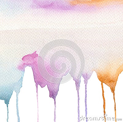 Abstract watercolor flow down painted background. Stock Photo