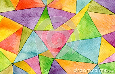 Abstract watercolor geometric pattern background Stock Photo